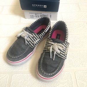 Sperry Denim Sparkle Velcro Boat Shoe